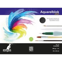 Kangaro k-5312 aquarelblok 32x24 cm 300 gram 16 vel zwart Kangaro k-5312 aquarelblok 32x24 cm 300 gram 16 vel zwart