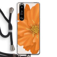 Orange Ellila flower: Sony Xperia 1 III Transparant Hoesje met koord