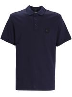 BOSS logo-patch cotton polo shirt - Bleu - thumbnail