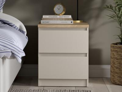 Nachtkastje NAIADE 2 lades kasjmier/jackson eik
