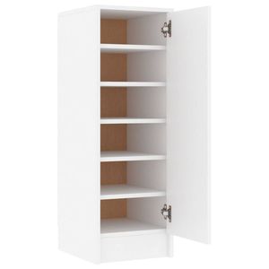 The Living Store Schoenenkast Hout - 32 x 35 x 92 cm - Wit - 6 planken