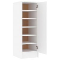 The Living Store Schoenenkast Hout - 32 x 35 x 92 cm - Wit - 6 planken