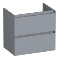 Brauer Inspire - Onderkast Ondiep - 60 cm - met 2 Softclose Lades Greeploos en 1 Sifon Uitsparing - Mat Grijs