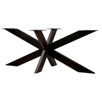 Zwarte stalen matrix tafelpoot hoogte 72 cm en breedte 160 cm (koker 10 x 3) - thumbnail