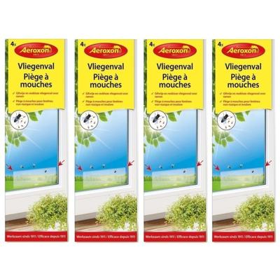 Aeroxon raam plakstrips - 16x - 21 cm - vliegenvanger - vliegenstrips - milieuvriendelijk