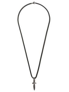 David Yurman pendentif en argent sterling Waves Dagger serti de diamants - Noir