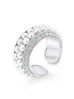 David Morris bague Double Row en or blanc 18ct ornée de diamants - thumbnail