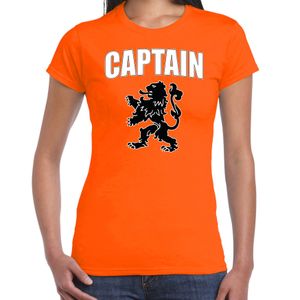Captain met leeuw oranje t-shirt Holland / Nederland supporter EK/ WK voor dames