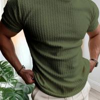 Bon&Bon Homme Casual Heren T-shirt - Zwart - Ronde Hals - Korte Mouwen Leger groen / M