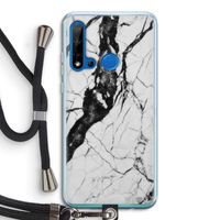 Witte marmer 2: Huawei P20 Lite (2019) Transparant Hoesje met koord