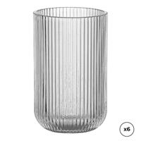 Glazenset Ovenza Kristal Met reliëf Gestreept 430 ml 6 Stuks