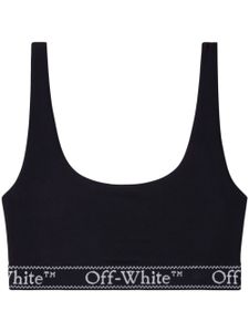 Off-White haut crop à bande logo - Noir