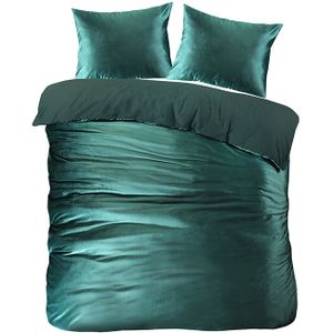 Papillon Uni Dekbedovertrek Velvet Groen-Lits-jumeaux (240 x 200/220 cm)