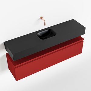 Toiletmeubel Mondiaz Andor | 120 cm | Meubelkleur Fire | Lex vrijhangend wastafel Urban Midden | Zonder kraangat