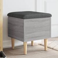 Opbergbankje 42x42x46 cm bewerkt hout grijs sonoma eikenkleurig