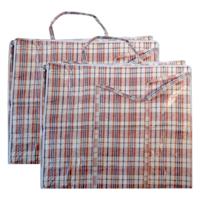 Cosy & Trendy XXL Boodschappentas - 2x stuks - 82 liter - shopper - mega/ jumbo - rood geruit - 55 x