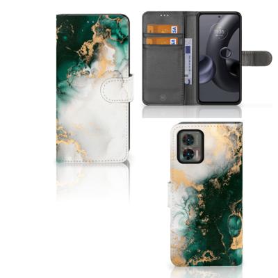 Bookcase voor Motorola Edge 30 Neo Marmer Groen | Portemonnee hoesje