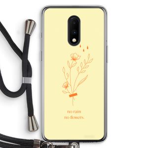 No rain no flowers: OnePlus 7 Transparant Hoesje met koord