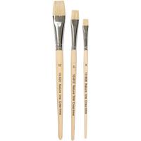 Creativ Company Nature line kwasten, afm 8+12+20, l: 18,5-20,5 cm, b: 10-20 mm, plat, 3 stuk/ 1 doos