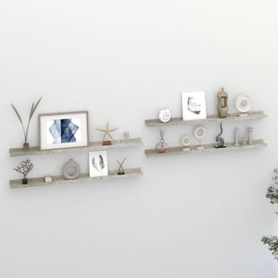 Wandschappen 4 st 100x9x3 cm betongrijs