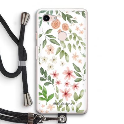 Botanical sweet flower heaven: Pixel 3 Transparant Hoesje met koord