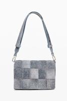 Tas met gevlochten denim-effect - BLUE - U