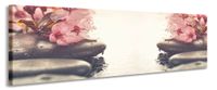 Karo-art Schilderij -Kersenbloesem en Zen, 2 maten, wanddecoratie, premium print - thumbnail