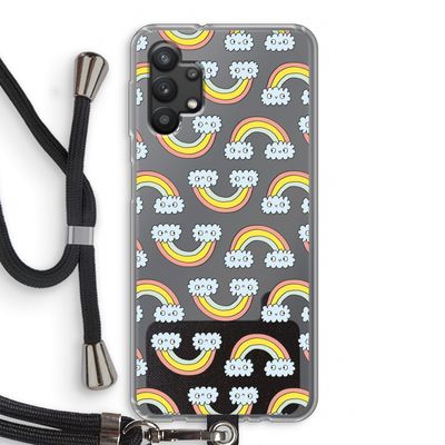 Regenboog: Samsung Galaxy A32 5G Transparant Hoesje met koord