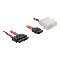 DeLOCK Cable SATA Slimline female + 2pin power > SATA SATA-kabel 0,3 m Rood - thumbnail