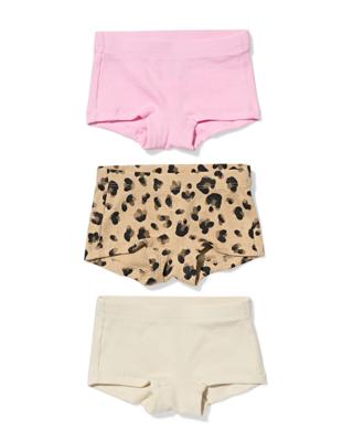 HEMA Kinderboxers Rib Luipaard - 3 Stuks Bruin (bruin)