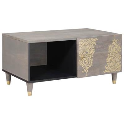 Salontafel Grijs 80 x 50 x 40 cm massief mangohout