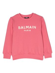 Balmain Kids sweat à logo imprimé - Rose