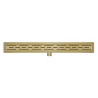 Wiesbaden Douchegoot Met Flens 80x7 cm 6.7 cm Diep Geborsteld Messing Goud