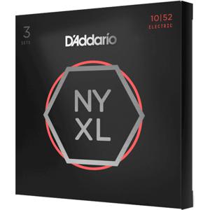 D'Addario NYXL1052-3P 10-52 Light Top Heavy Bottom Nickel Wound snaren voor elektrische gitaar (3 sets)