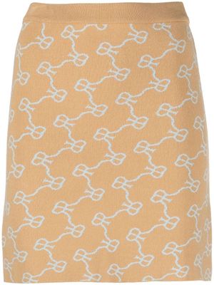 Rokh jupe mi-longue à motif monogrammé - Tons neutres