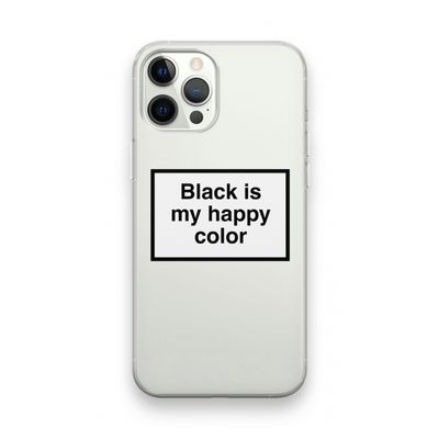 Black is my happy color: iPhone 12 Pro Transparant Hoesje