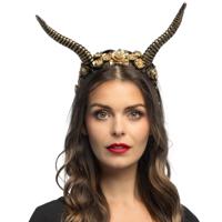 Halloween/horror verkleed diadeem/tiara - boze heks / stiefmoeder - kunststof - dames/meisjes
