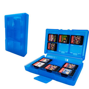 Game Card Case geschikt voor Nintendo Switch games - Accessoires Switch - 12 Games - Opbergen - Beschermen - Travel Koffer - Plastic - Lichtblauw