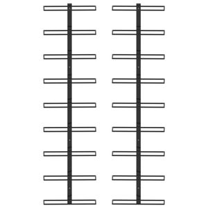 The Living Store Wijnrek Muur - Wijnrek - 24 x 8 x 95.4 cm - Zwart