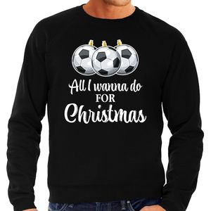 Foute Kersttrui voetbal Kerst sweater zwart voor heren