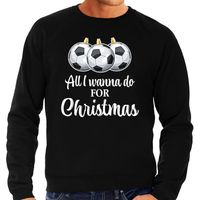 Foute Kersttrui voetbal Kerst sweater zwart voor heren - thumbnail