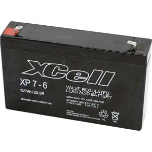 XCell XP 7 - 6 Loodaccu 6 V Loodvlies (AGM) (b x h x d) 151 x 100 x 34 mm Kabelschoen 4.8 mm, Kabelschoen 6.35 mm Onderhoudsvrij