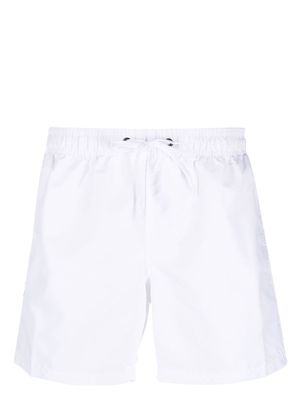 Sundek short de bain rayé à patch logo - Blanc