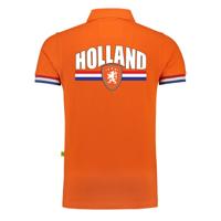 EK / WK supporter poloshirt - heren - oranje schild - Leeuw en vlag - Koningsdag - grote maat