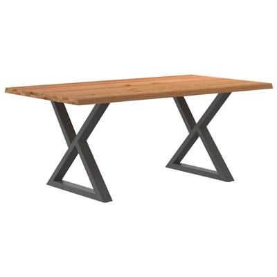 Eettafel met natuurlijke rand 180x100x74cm eikenhout lichtbruin