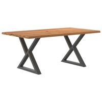 Eettafel met natuurlijke rand 180x100x74cm eikenhout lichtbruin