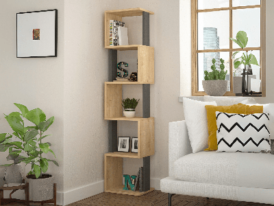 Boekenkast PIROUET 35 cm eik/antraciet