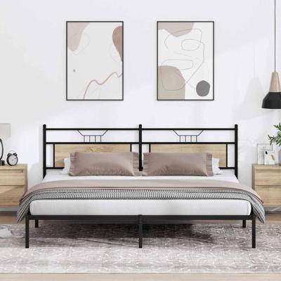 Bedframe zonder matras 193x203cm spaanplaat sonoma eikenkleurig