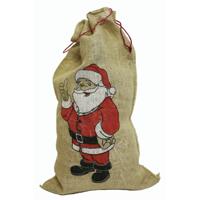 Kerst cadeauzak - 85 x 55 cm - jute - zak voor kerstcadeautjes