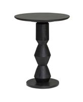 Tower Living Bijzettafel Brunello Mangohout, 63cm hoog - Zwart - Rond - thumbnail